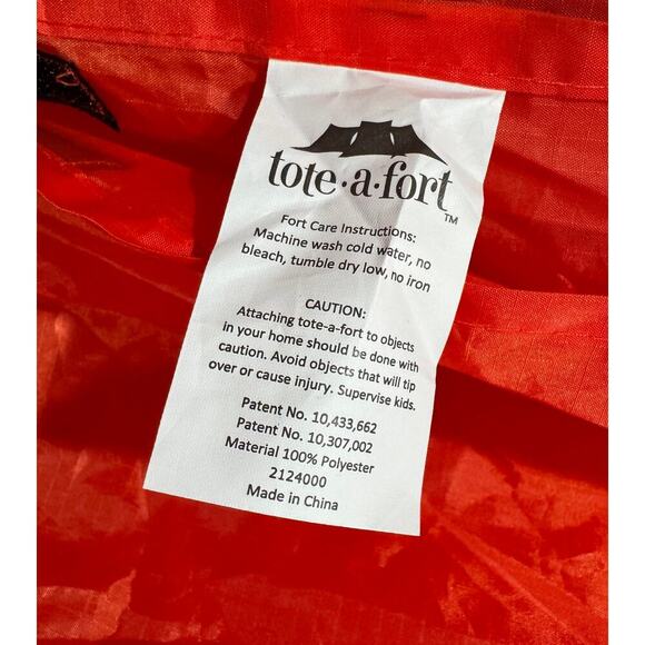 Tote A Fort Original Blanket Fort Building Kit Portable Playhouse 3 Blanket Set - Picture 4 of 7